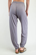 Grey Drawstring Jogger Pants