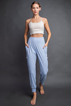Light Blue Cargo Pocket Jogger Pants