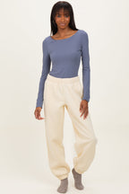 Cream Fleece Sweatpants