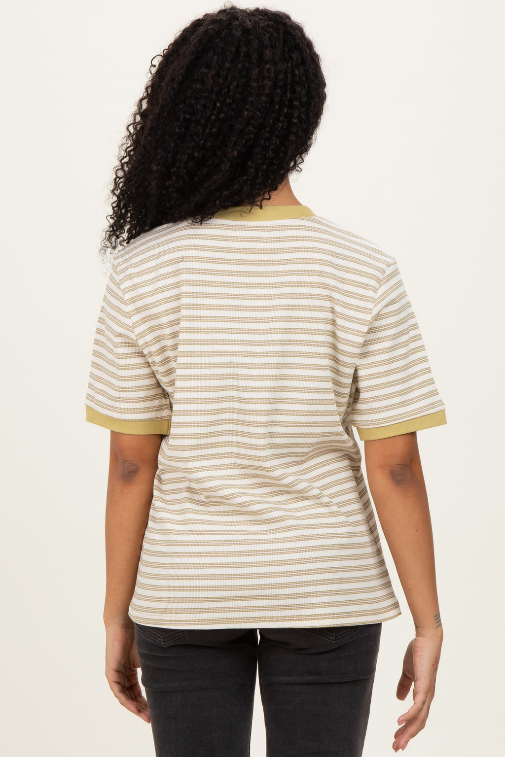 Yellow Striped Short Sleeve T-Shirt