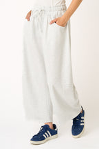 Ivory Barrel Leg Terry Sweatpants