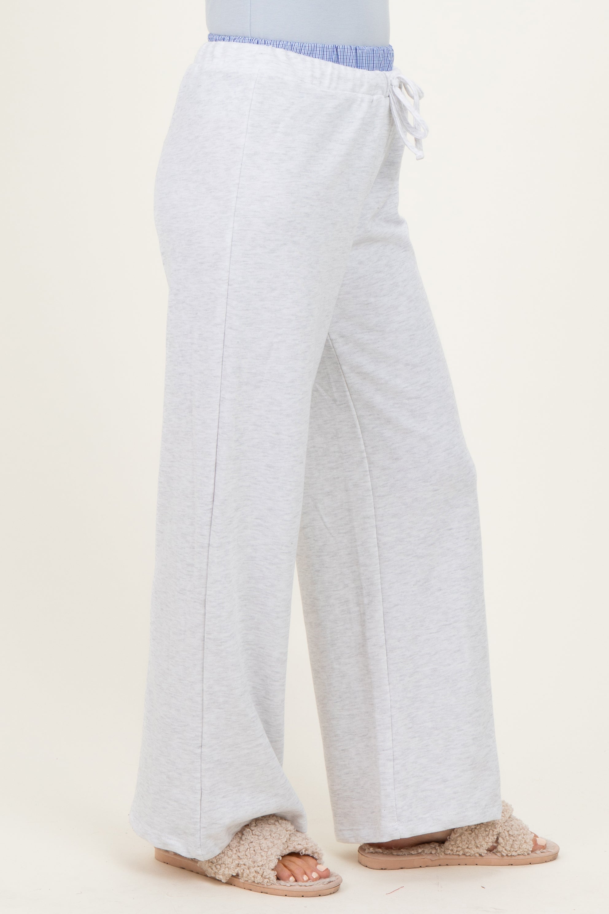 Heather Grey Contrast Waistband Lounge Pants