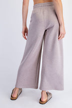 Heather Taupe Ankle Wide Leg Lounge Pants