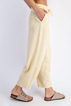 Yellow Mineral Wash Barrel Leg Lounge Pants