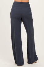 Charcoal Crossover Waist Active Wide Leg Pant