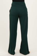 Forest Green Crossover Waist Active Wide Leg Pant
