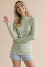 Sage Long Sleeve Floral Print Top