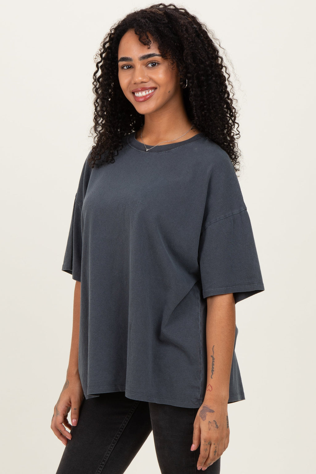 Charcoal Oversized Mineral Wash T-Shirt