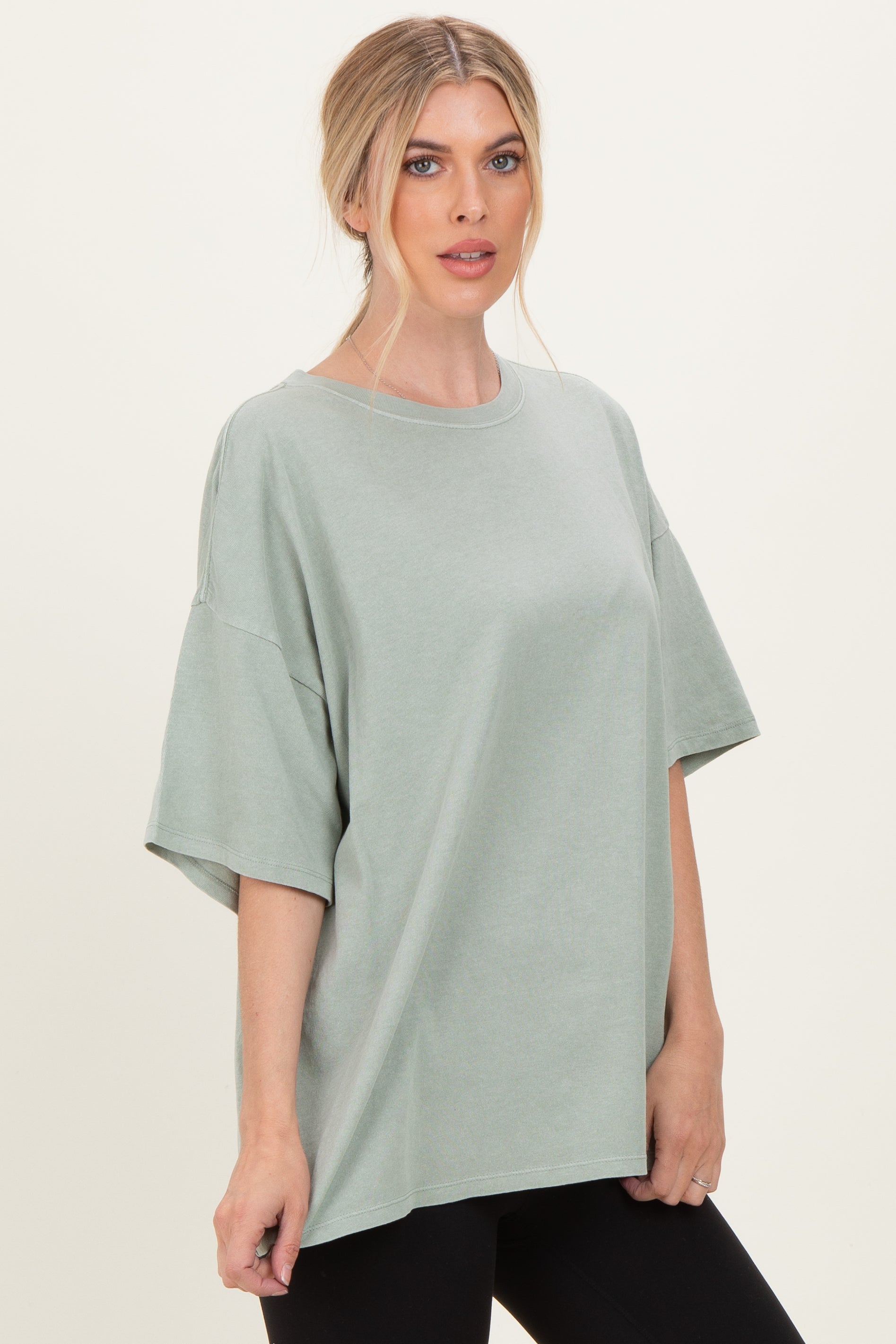 Sage Oversized Mineral Wash T-Shirt