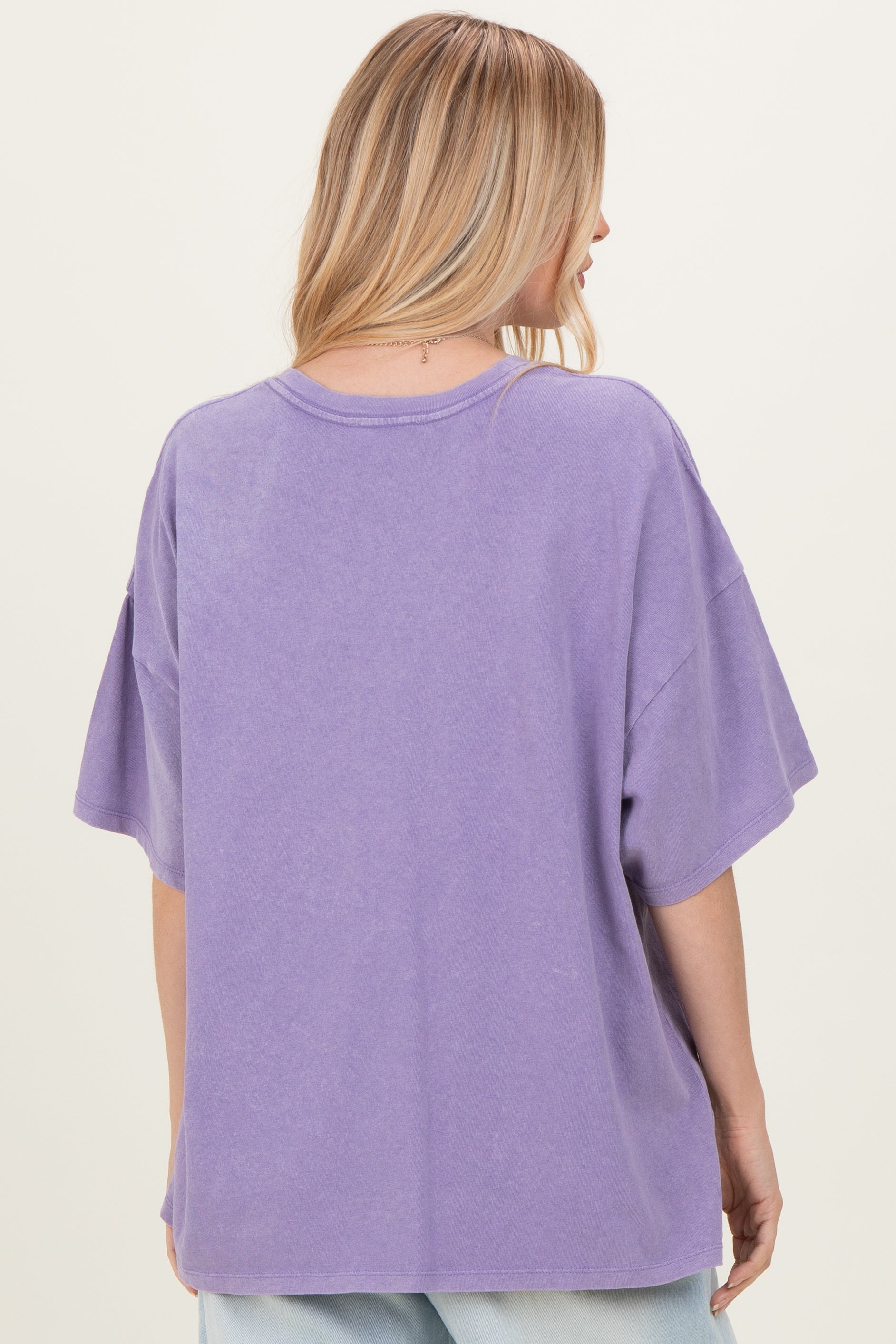 Dusty Purple Oversized Mineral Wash T-Shirt