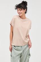 Taupe Mineral Wash Boxy Fit T-Shirt