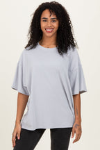 Heather Grey Cotton Oversized Tee