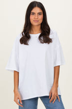White Cotton Oversized Tee