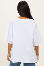 White Cotton Oversized Tee