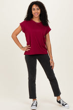 Cabernet Rolled Short Sleeve Tee