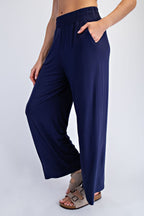 Navy Ankle Wide Leg Pants
