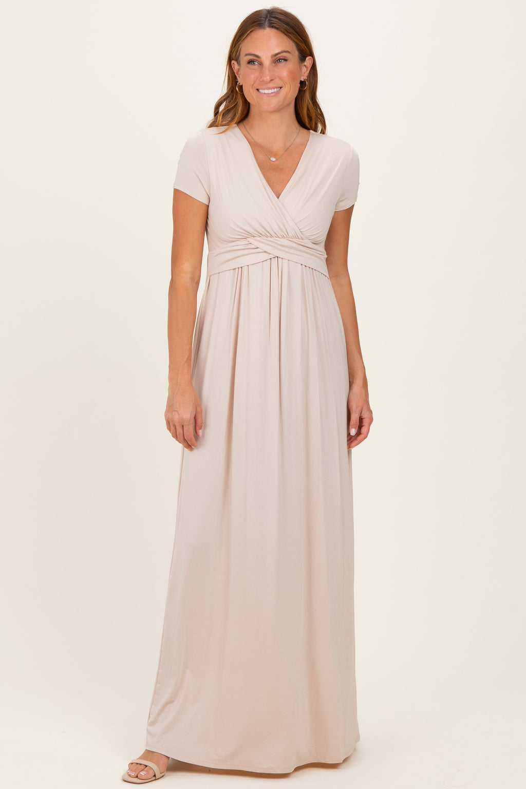 PinkBlush Coco Draped Nursing Maxi Dress