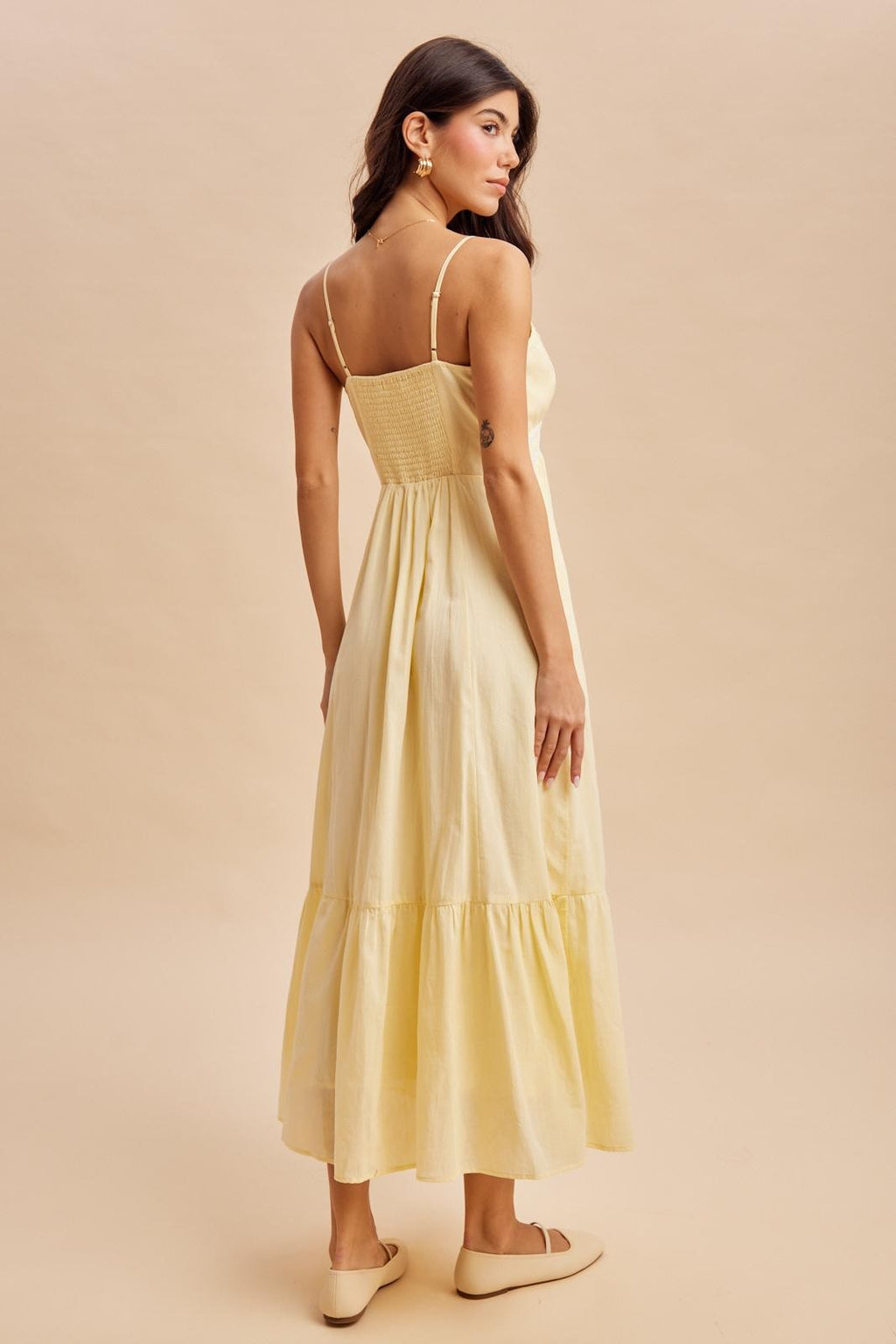 Lemon Lace Accent Maxi Dress
