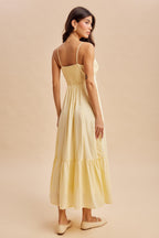 Lemon Lace Accent Maxi Dress