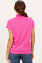 Fuchsia Mock Neck Knit Top